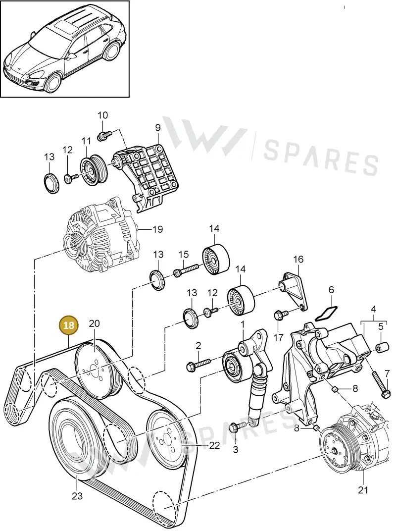 95810221600 — Porsche Cayenne (2010-2018) diagram p37102090, position 18