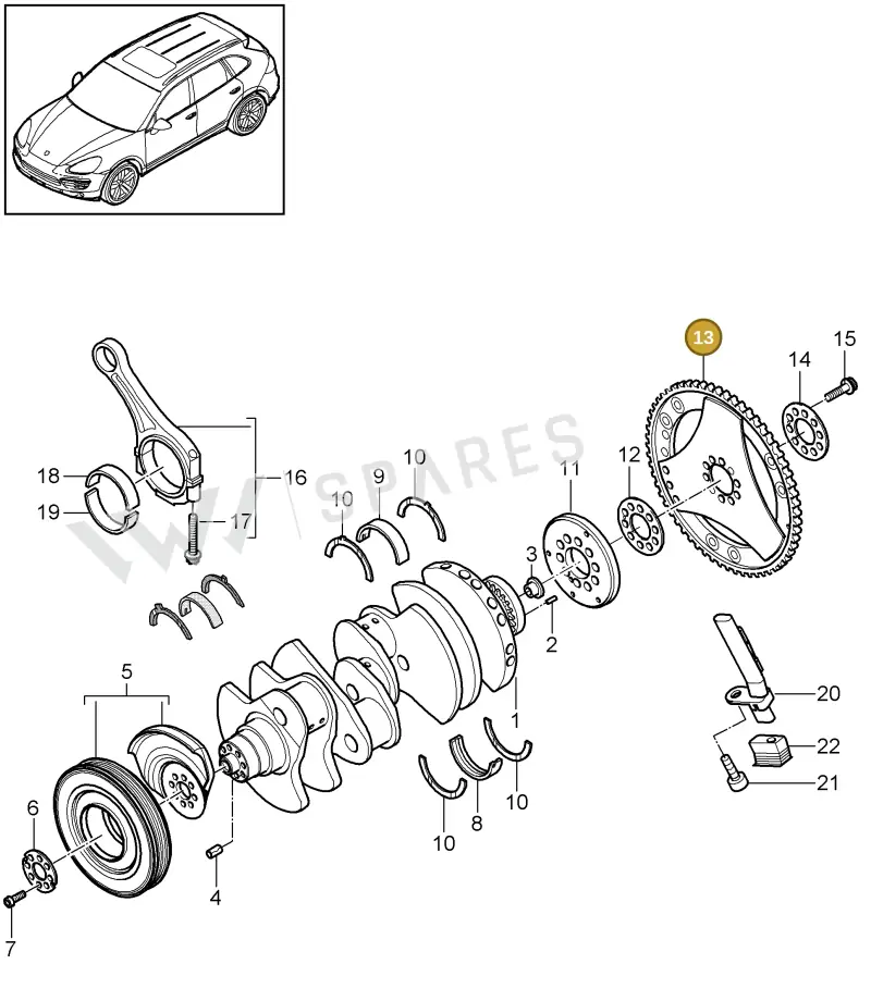 95810232730 — Porsche Cayenne (2010-2018) diagram p37102030, position 13