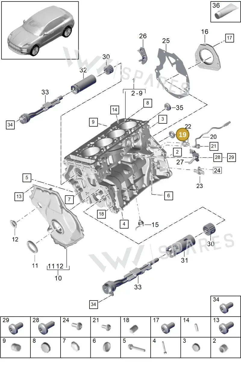 95810308511 — Porsche Macan (2018-2022) diagram p52101111, position 19