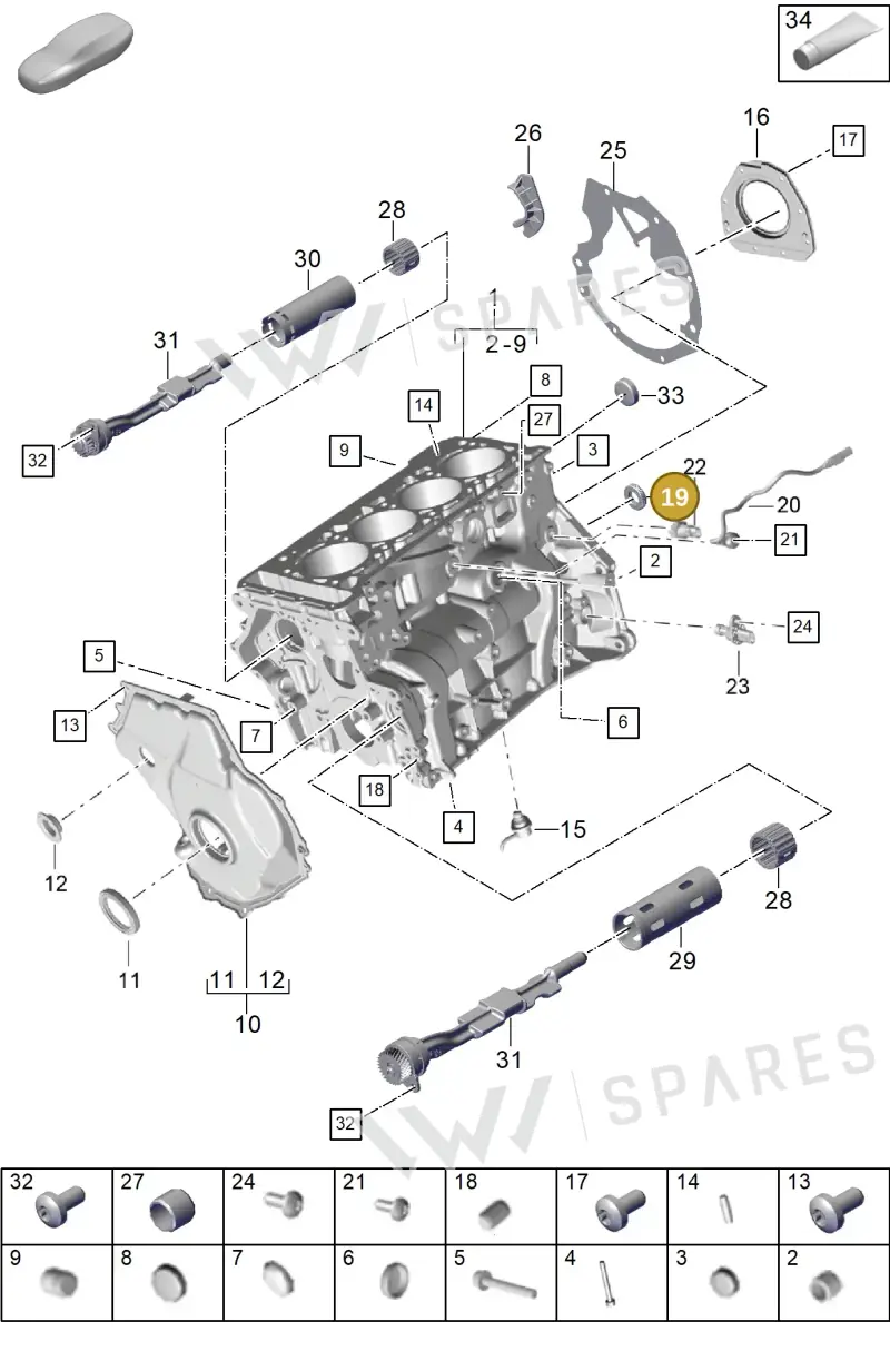 95810308511 — Porsche Cayenne Coupe (2023-2023) diagram p60101100, position 19