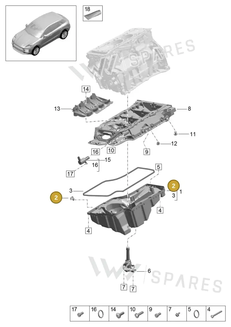 95810380100 — Porsche Macan (2018-2022) diagram p52000105, position 2