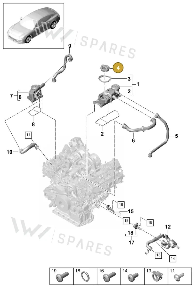 95810448510 — Porsche Panamera (2016-2020) diagram p49106020, position 4