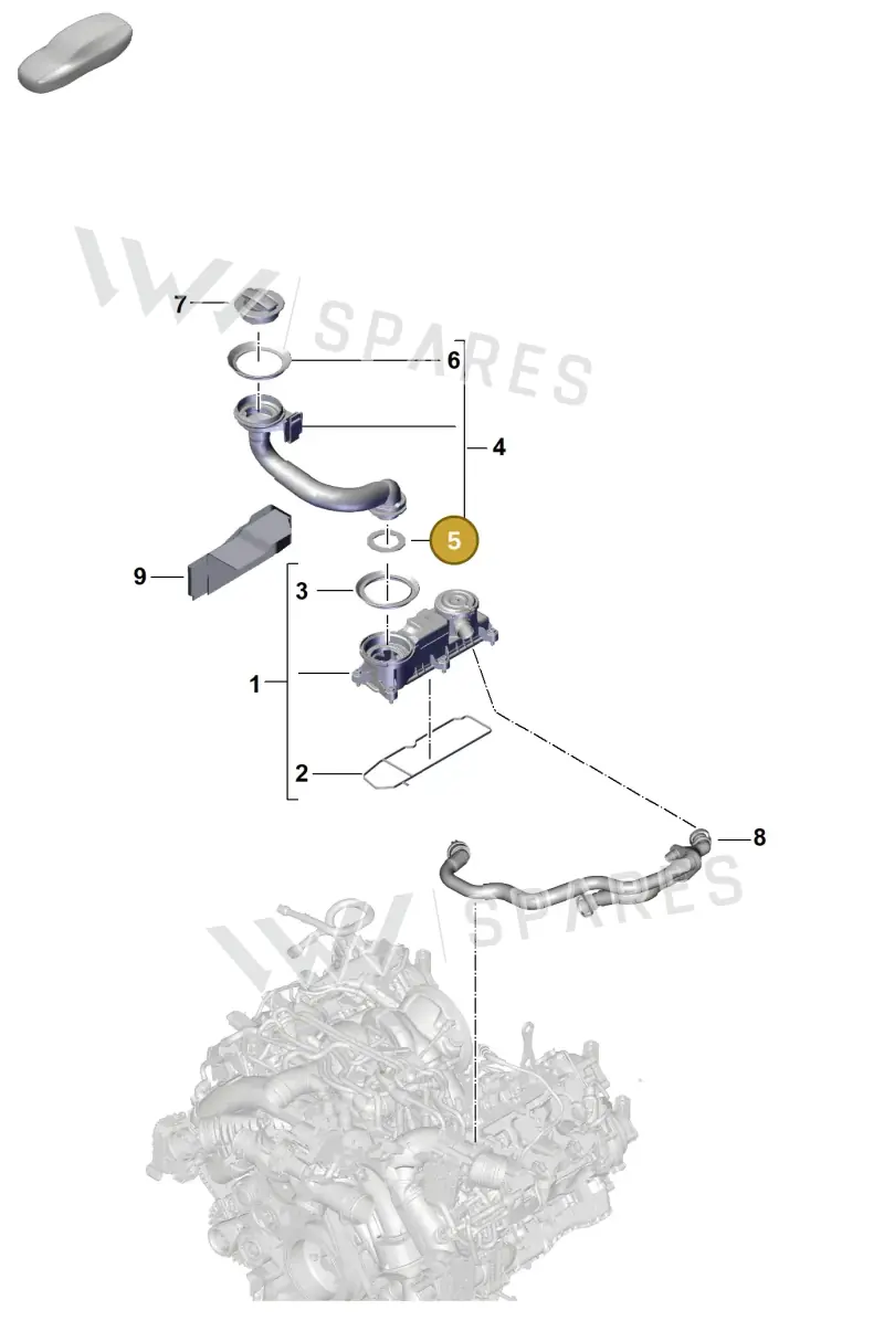 95810453600 — Porsche Cayenne Coupe (2023-2023) diagram p60107350, position 5