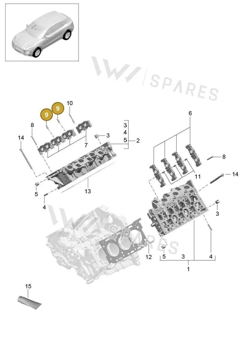 95810456400 — Porsche Macan (2013-2018) diagram p44103005, position 9