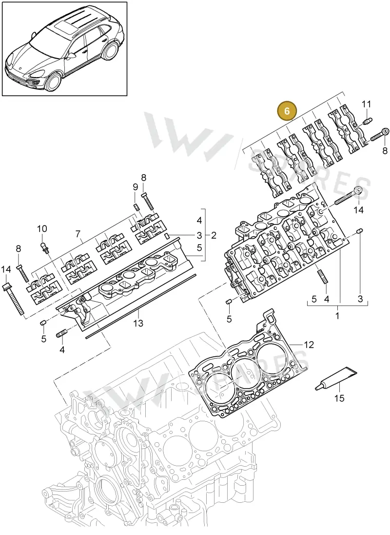 95810495900 — Porsche Cayenne (2010-2018) diagram p37103012, position 6