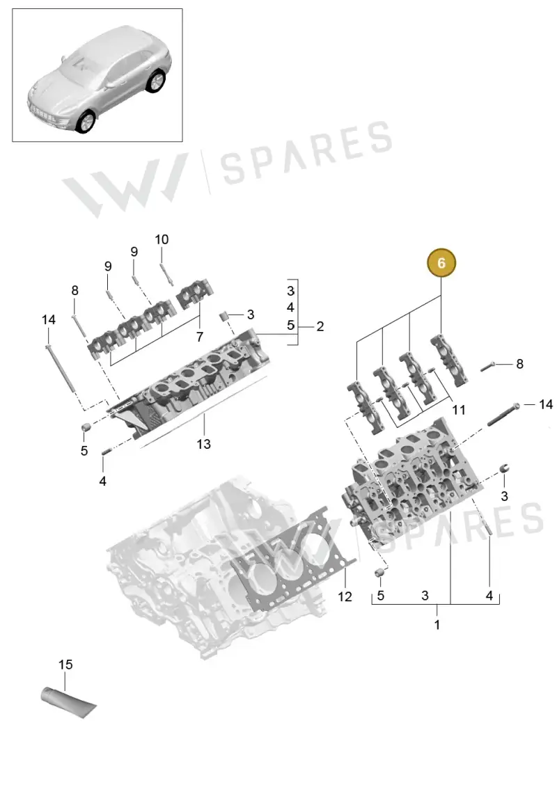 95810495900 — Porsche Macan (2013-2018) diagram p44103005, position 6