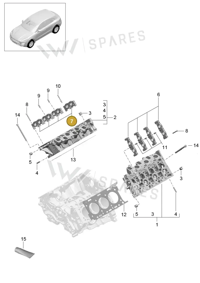 95810496000 — Porsche Macan (2013-2018) diagram p44103005, position 7