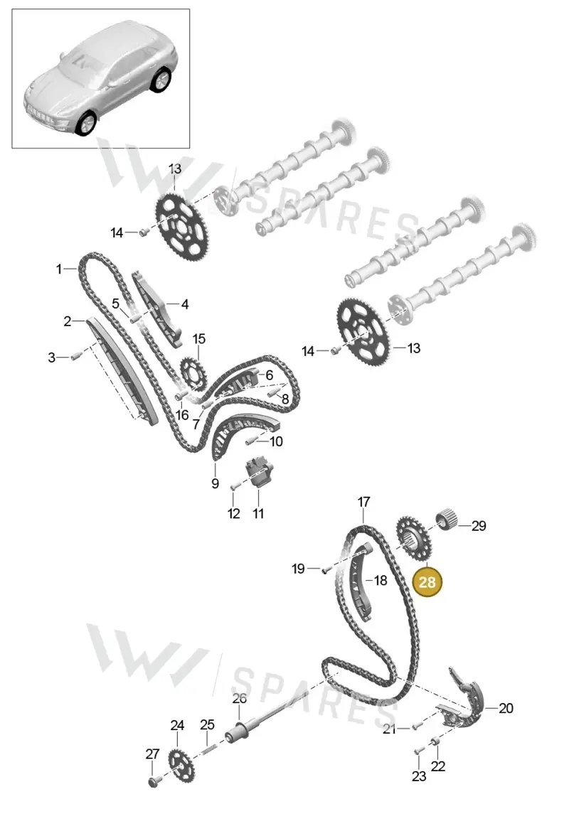 95810522200 — Porsche Macan (2013-2018) diagram p44103080, position 28