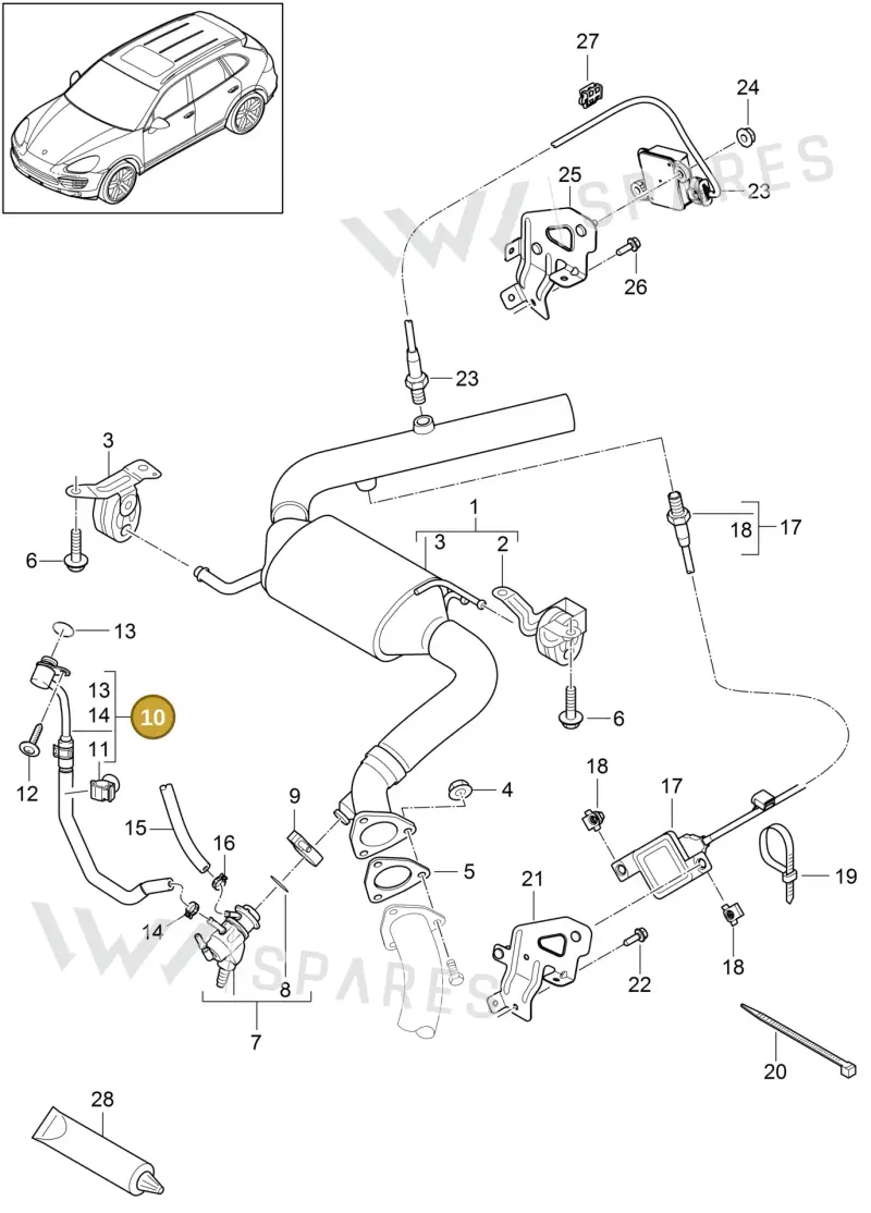 95810604013 — Porsche Cayenne (2010-2018) diagram p37202020, position 10
