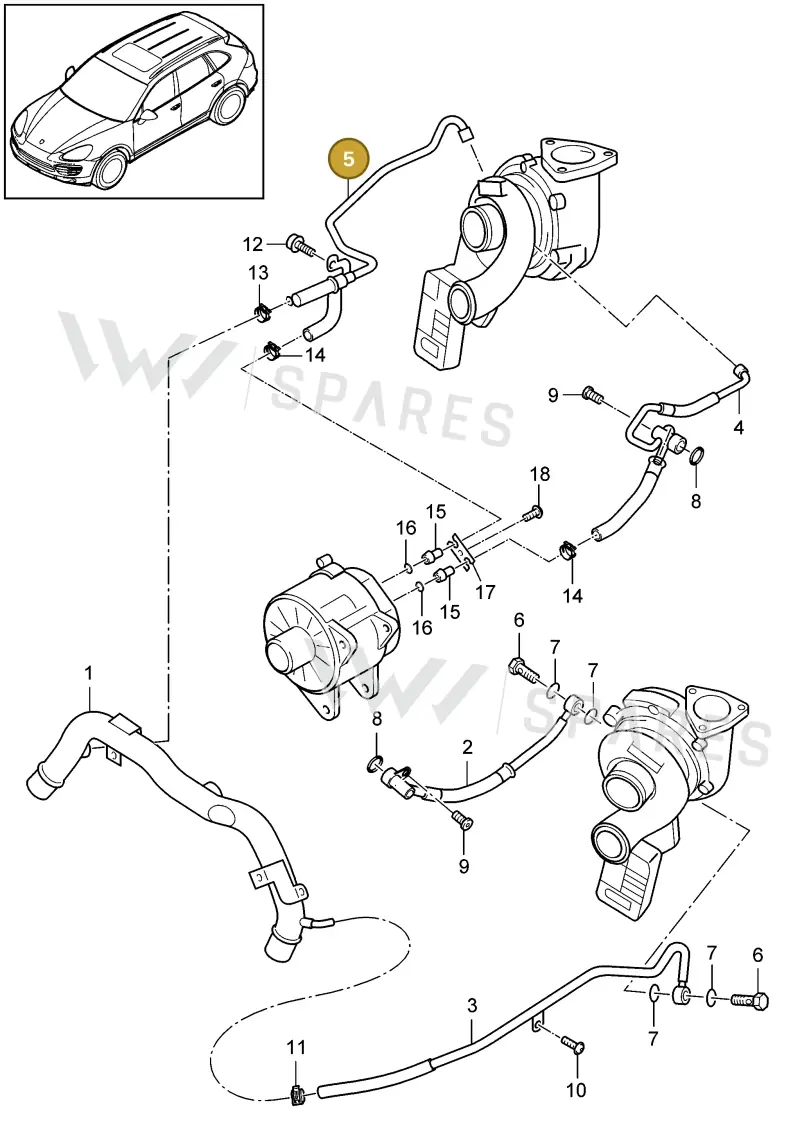 95810624000 — Porsche Cayenne (2010-2018) diagram p37202090, position 5
