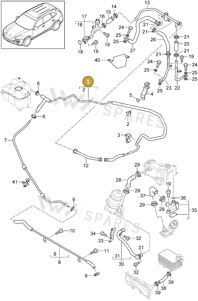 95810632003 — Porsche Cayenne (2010-2018) diagram p37105050, position 1