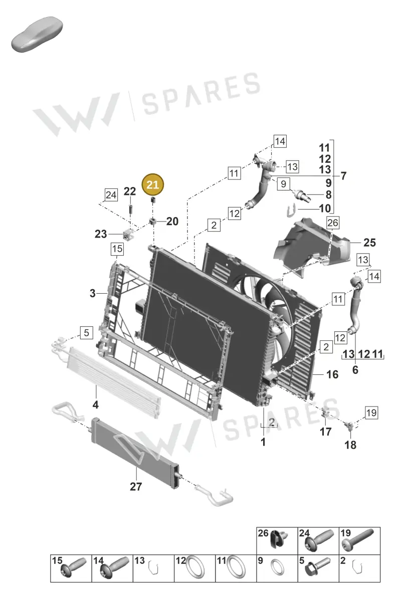 95810666500 — Porsche Panamera (2023-2025) diagram p58105200, position 21