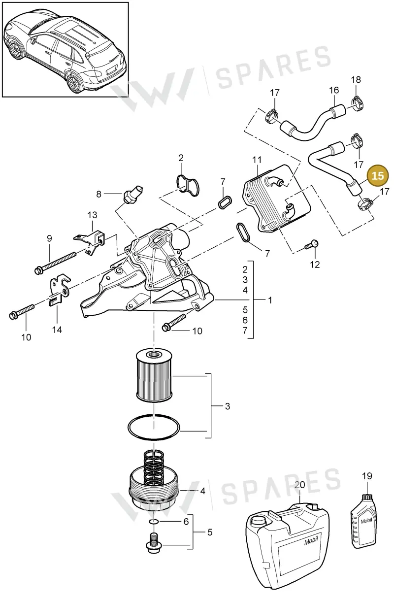 95810669640 — Porsche Cayenne (2010-2018) diagram p37104065, position 15
