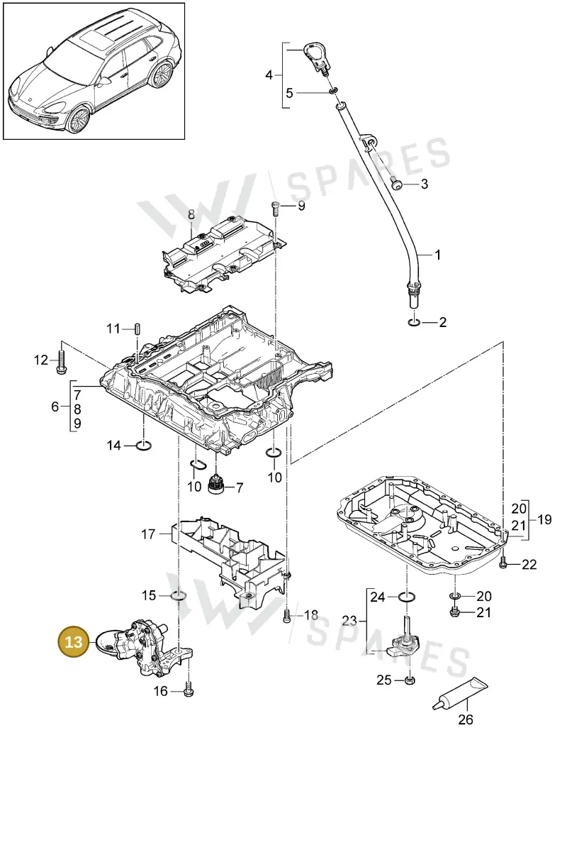95810701321 — Porsche Cayenne (2010-2018) diagram p37104040, position 13