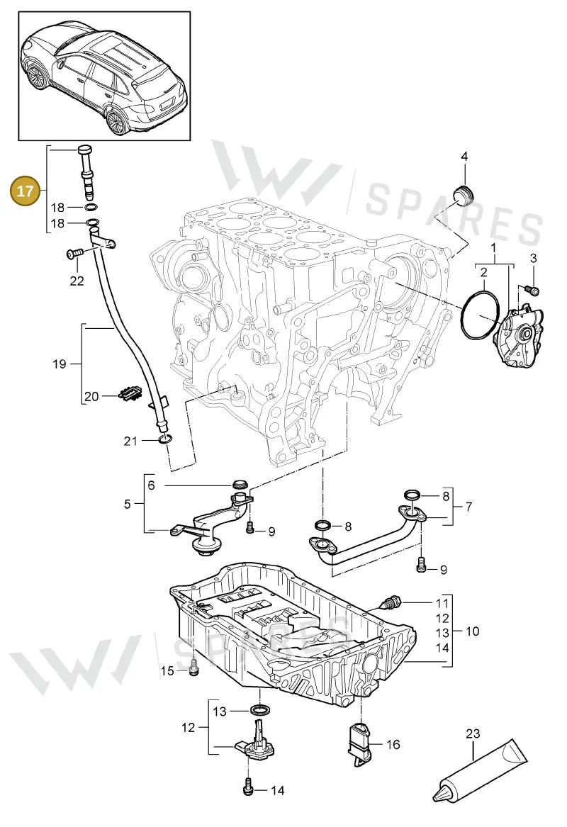 95810716820 — Porsche Cayenne (2010-2018) diagram p37104020, position 17