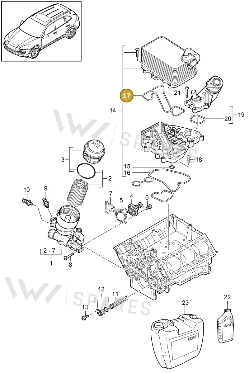 95810717620 — Porsche Cayenne (2010-2018) diagram p37104075, position 17