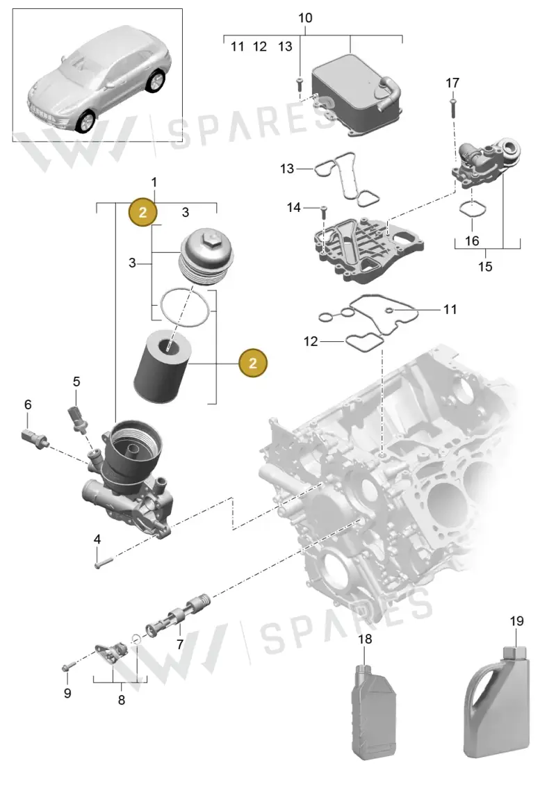 95810722220 — Porsche Macan (2013-2018) diagram p44104070, position 2