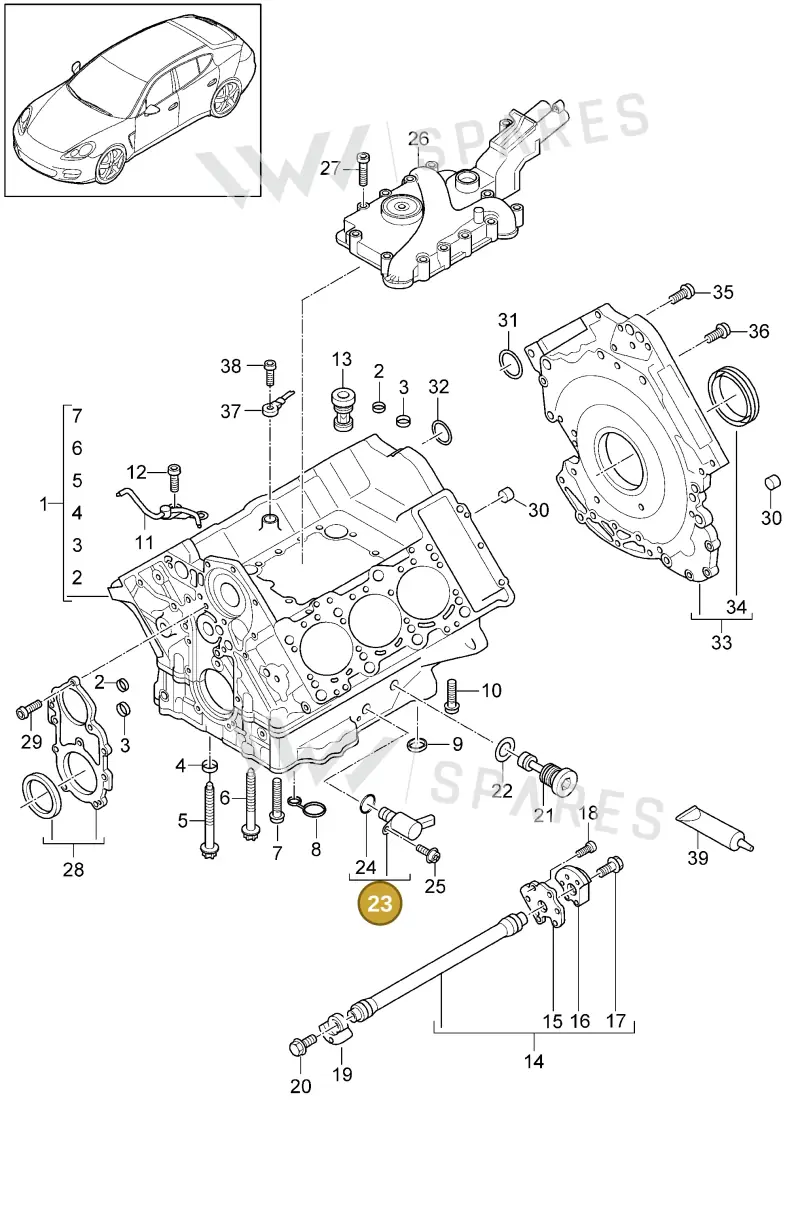 95810724331 — Porsche Panamera (2009-2016) diagram p35101050, position 23