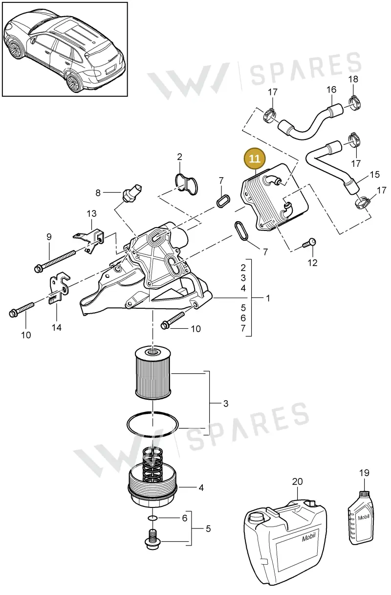 95810727111 — Porsche Cayenne (2010-2018) diagram p37104060, position 11