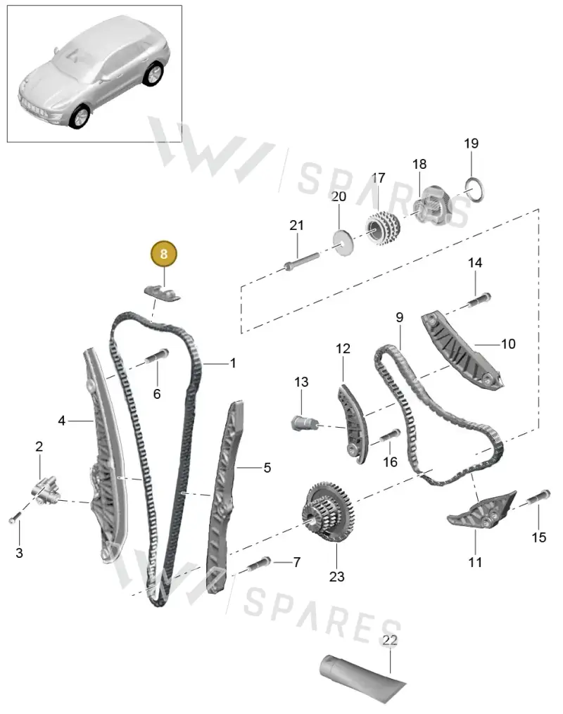 95810946910 — Porsche Macan GTS (2013-2018) diagram p44103090, position 8