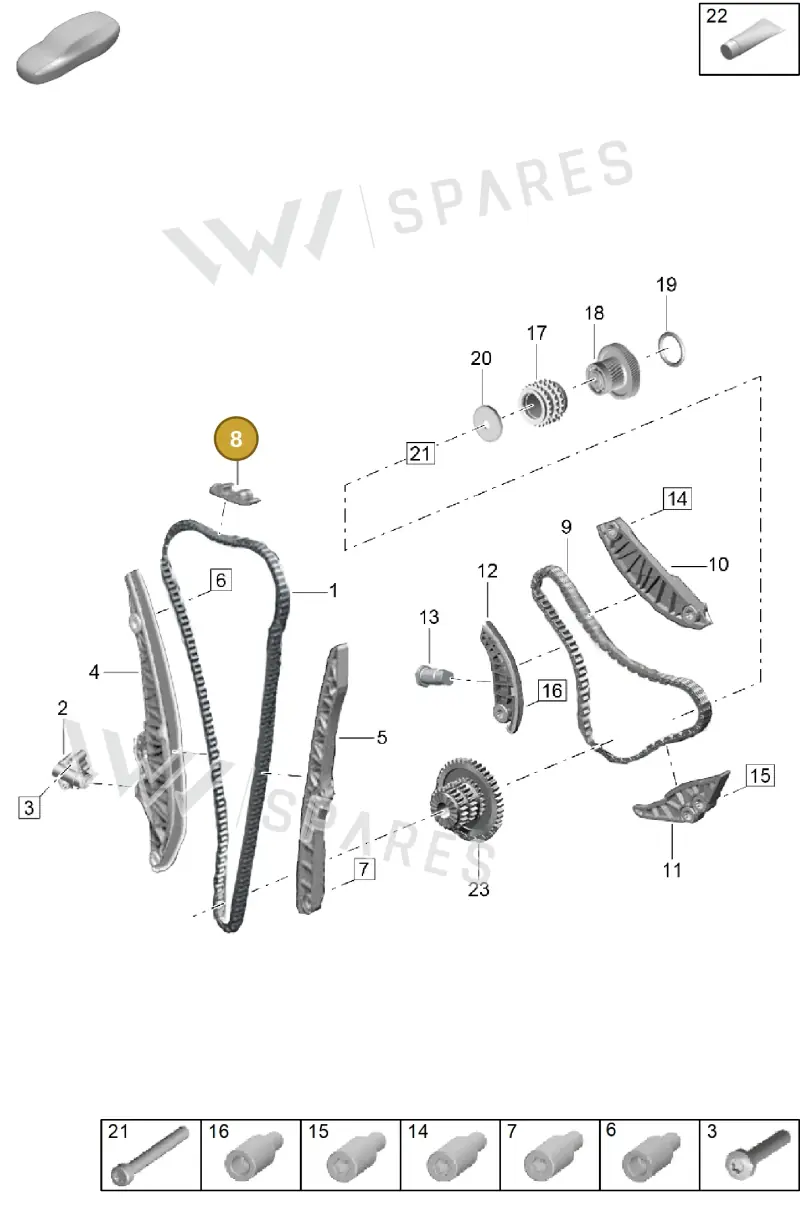 95810946910 — Porsche Cayenne Hybrid Coupe (2023-) diagram p60103300, position 8