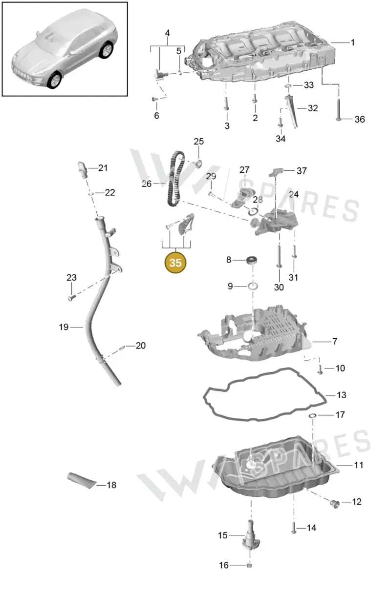 95810950710 — Porsche Macan (2013-2018) diagram p44104080, position 35