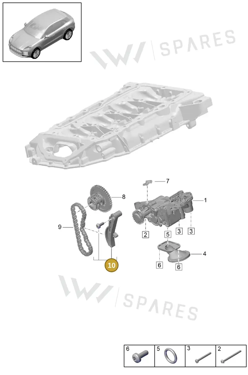 95810950710 — Porsche Macan (2018-2022) diagram p52000100, position 10