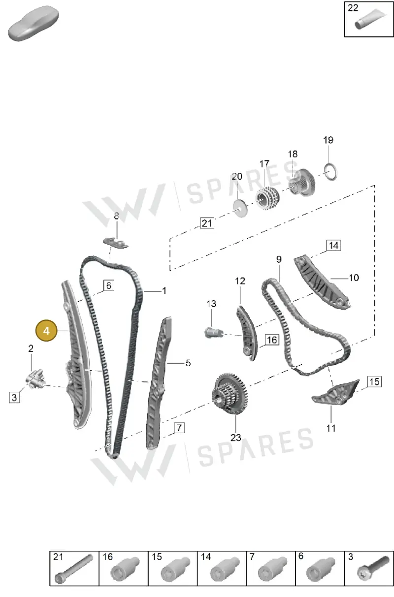 95810950900 — Porsche Cayenne Hybrid Coupe (2023-) diagram p60103300, position 4