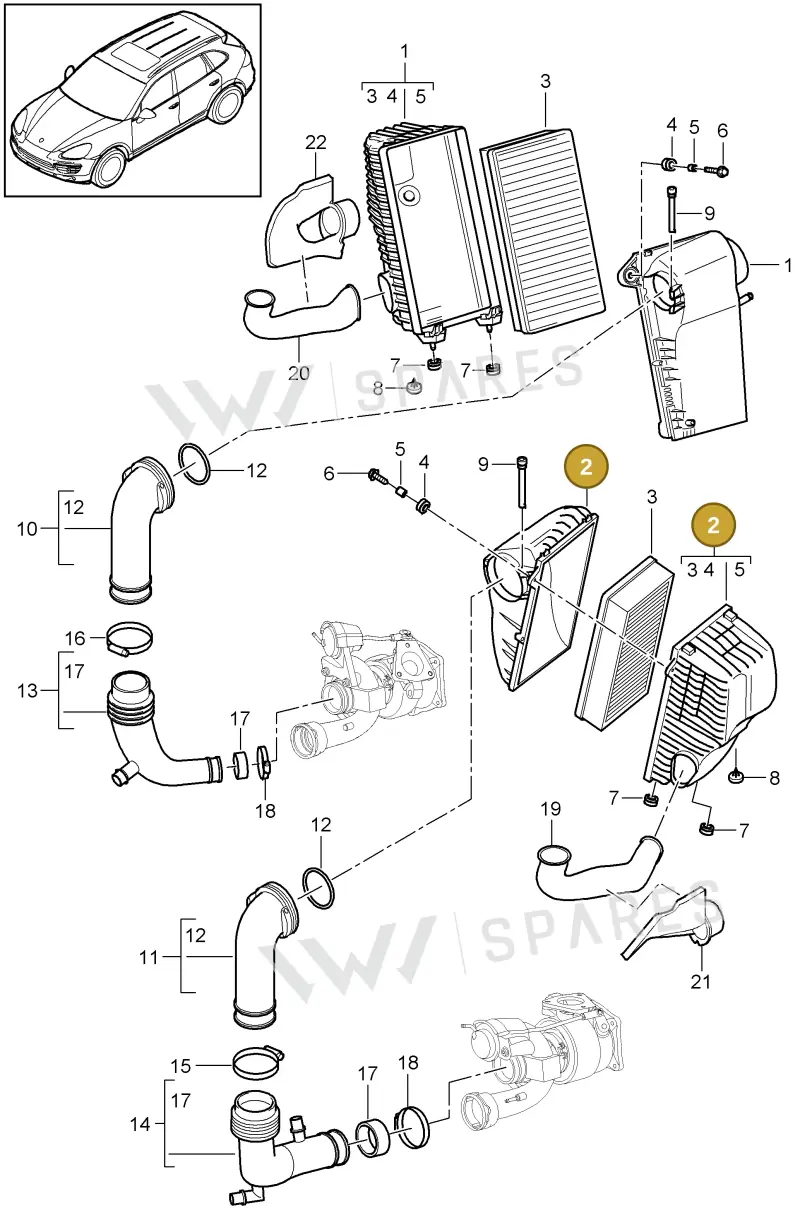 95811002170 — Porsche Cayenne (2010-2018) diagram p37106010, position 2