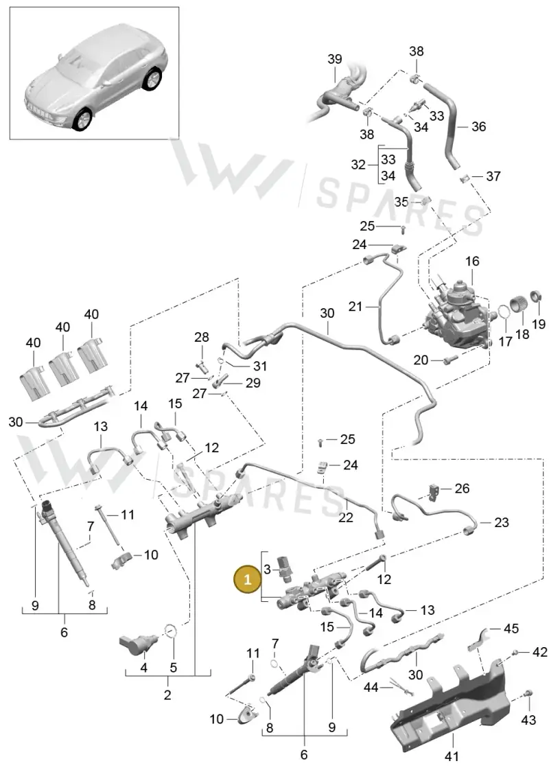 95811011550 — Porsche Macan GTS (2013-2018) diagram p44107040, position 1