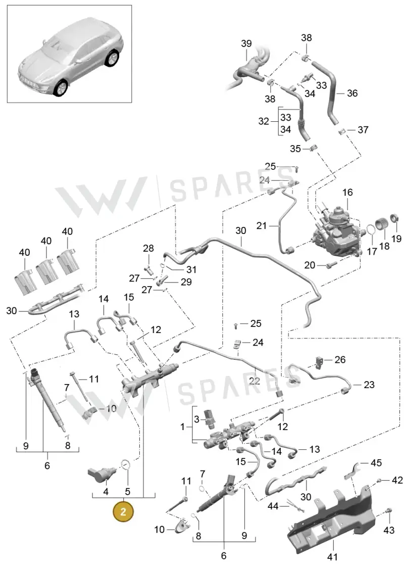 95811011650 — Porsche Macan GTS (2013-2018) diagram p44107040, position 2