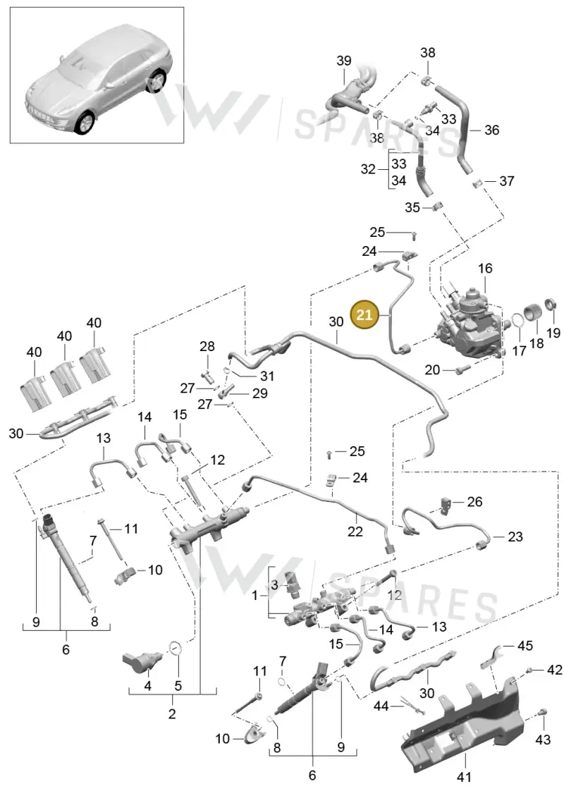 95811012520 — Porsche Macan GTS (2013-2018) diagram p44107040, position 21