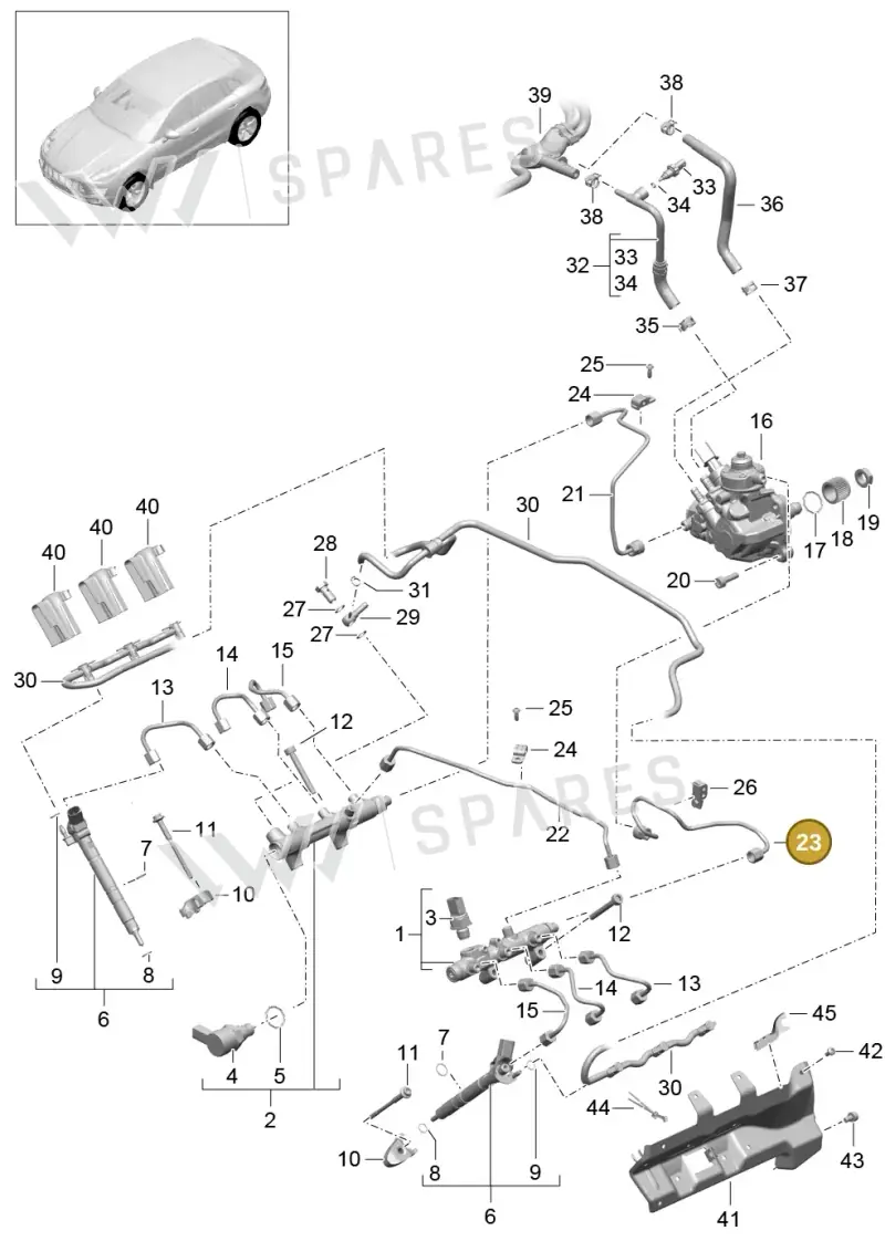 95811012630 — Porsche Macan (2013-2018) diagram p44107040, position 23