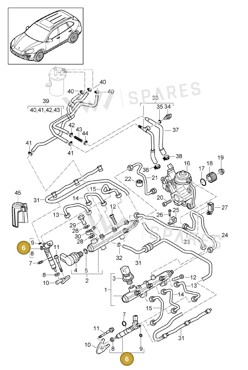 95811012811 — Porsche Cayenne (2010-2018) diagram p37107030, position 6
