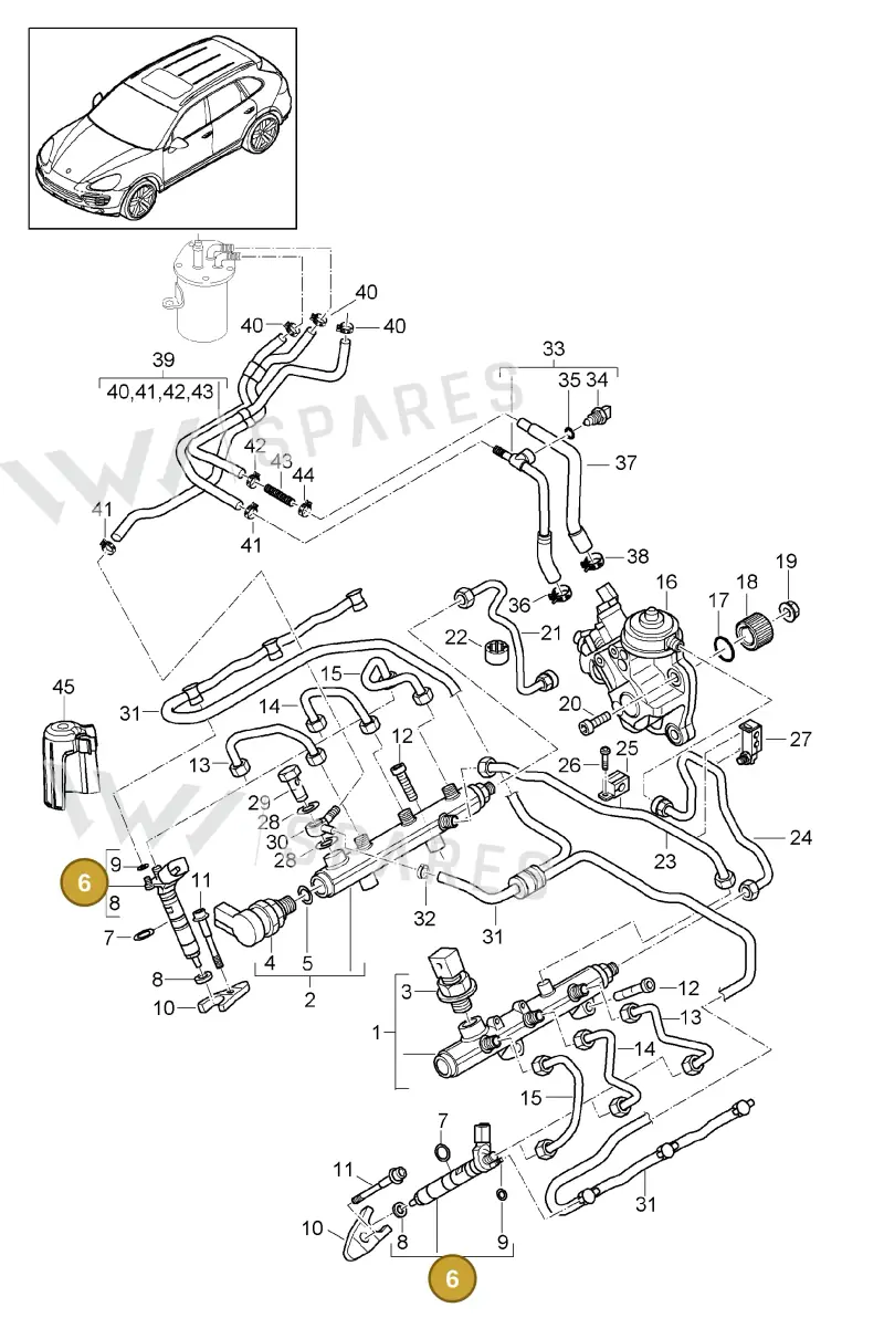 95811012821 — Porsche Cayenne (2010-2018) diagram p37107030, position 6