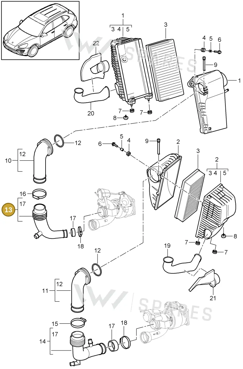 95811015680 — Porsche Cayenne (2010-2018) diagram p37106010, position 13