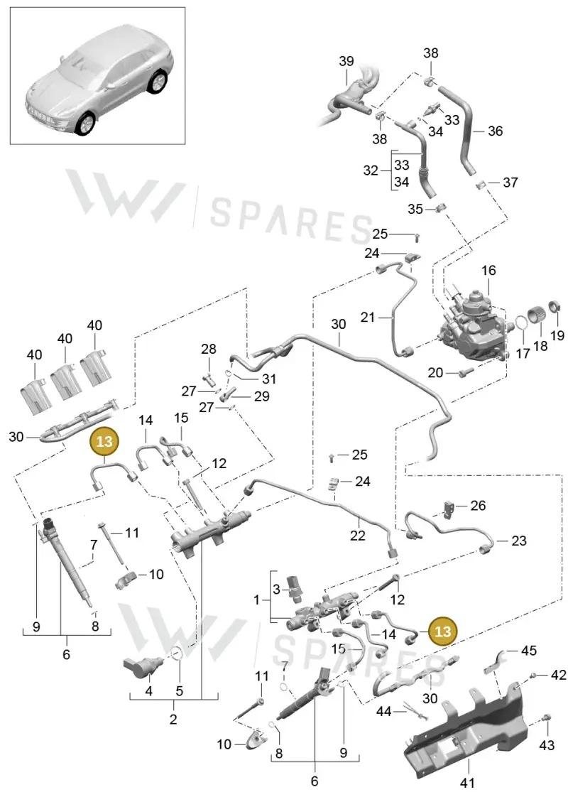 95811024100 — Porsche Macan (2013-2018) diagram p44107040, position 13
