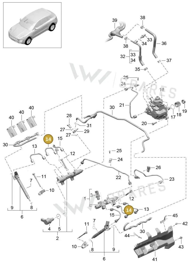 95811024110 — Porsche Macan GTS (2013-2018) diagram p44107040, position 14