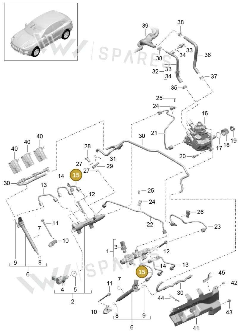 95811024120 — Porsche Macan GTS (2013-2018) diagram p44107040, position 15