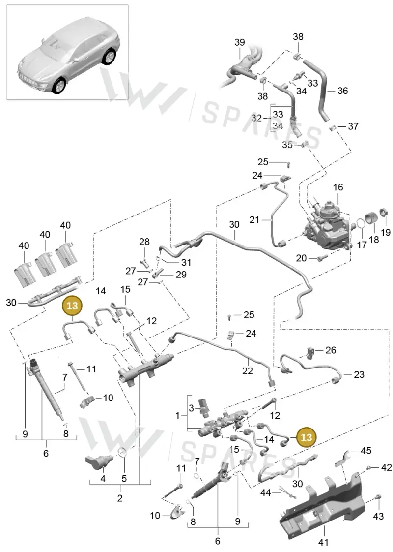 95811024150 — Porsche Macan GTS (2013-2018) diagram p44107040, position 13