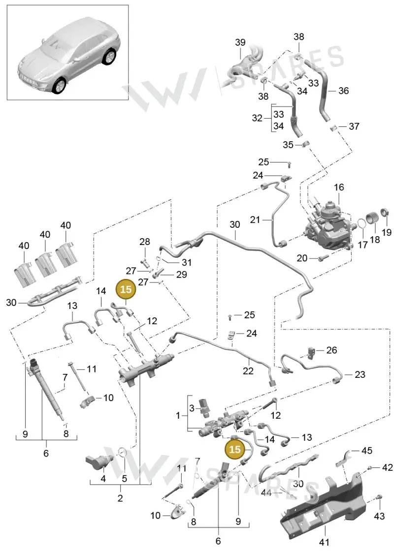 95811024170 — Porsche Macan GTS (2013-2018) diagram p44107040, position 15