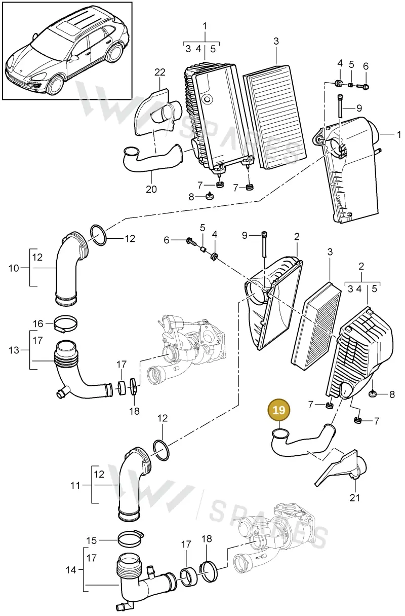 95811027120 — Porsche Cayenne (2010-2018) diagram p37106010, position 19
