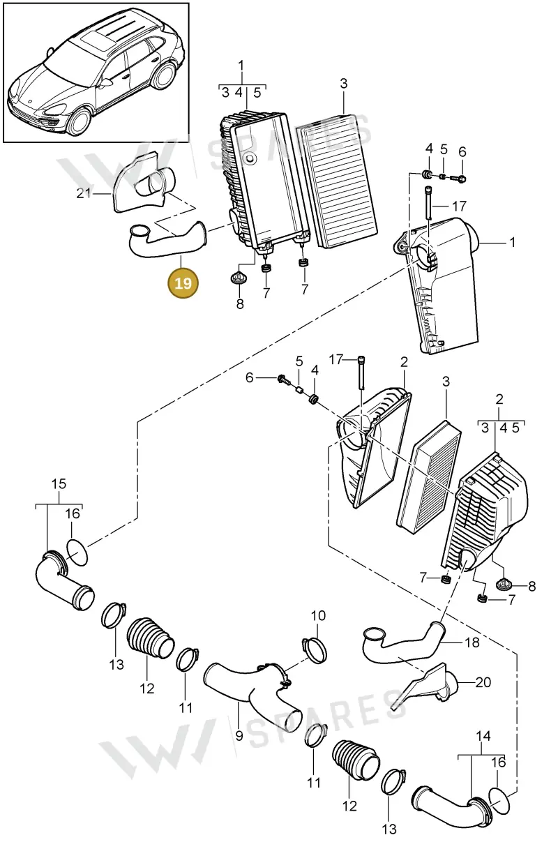 95811027200 — Porsche Cayenne (2010-2018) diagram p37106000, position 19