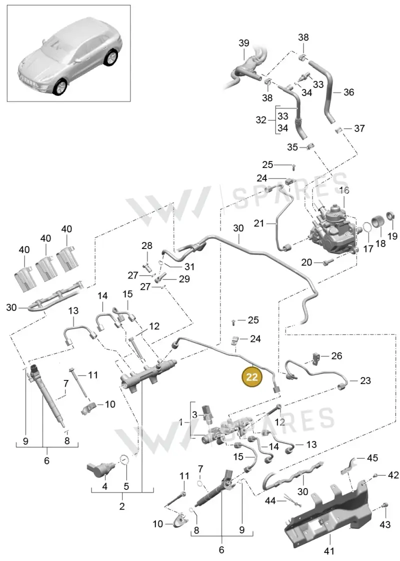95811031430 — Porsche Macan GTS (2013-2018) diagram p44107040, position 22