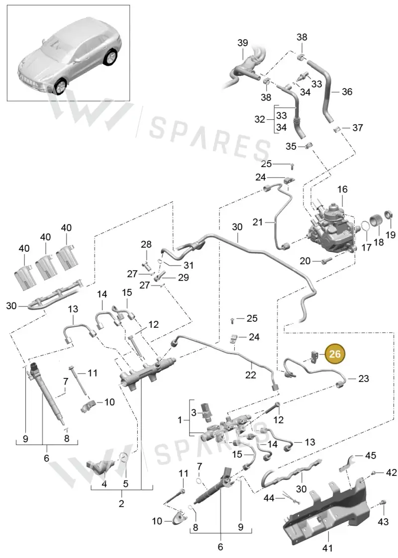 95811041100 — Porsche Macan GTS (2013-2018) diagram p44107040, position 26