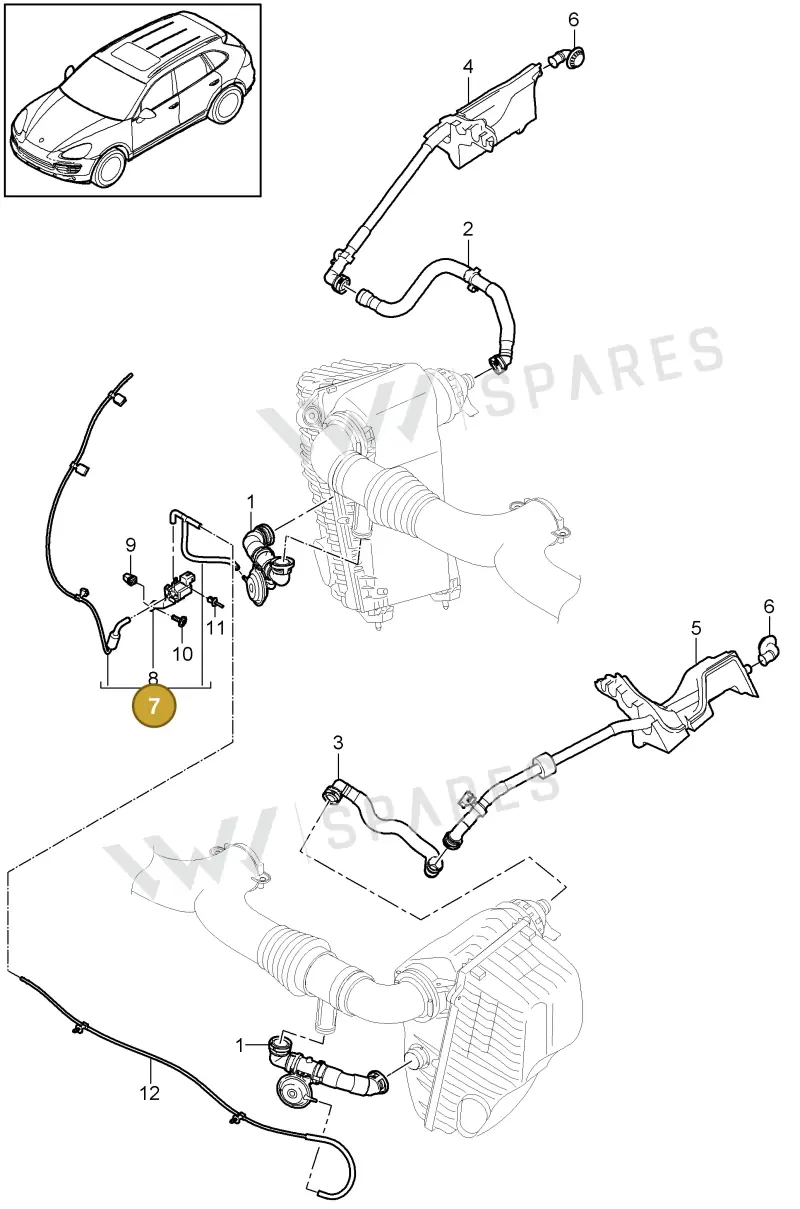 95811045600 — Porsche Cayenne (2010-2018) diagram p37106000, position 7