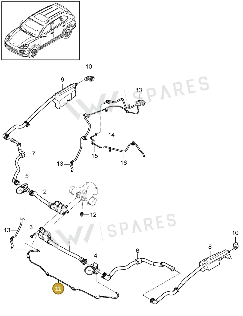 95811045800 — Porsche Cayenne (2010-2018) diagram p37107071, position 11