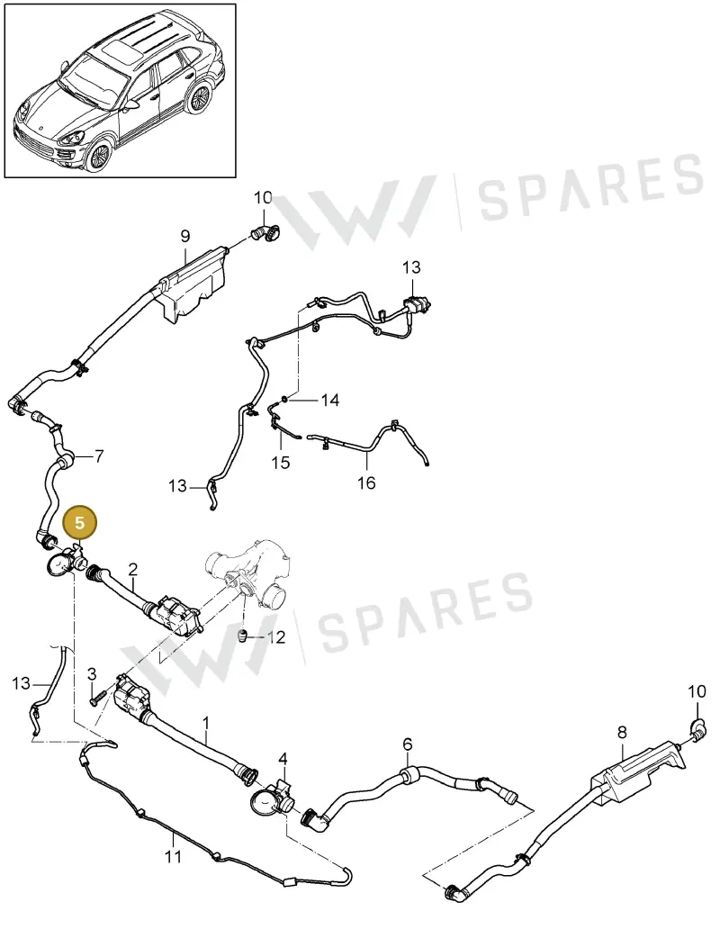 95811054410 — Porsche Cayenne (2010-2018) diagram p37107070, position 5