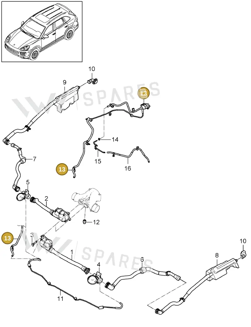 95811054510 — Porsche Cayenne (2010-2018) diagram p37107071, position 13
