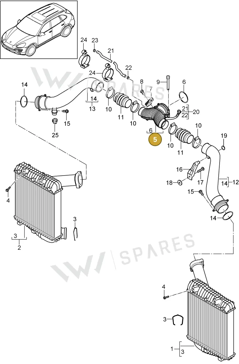 95811064600 — Porsche Cayenne (2010-2018) diagram p37107070, position 5